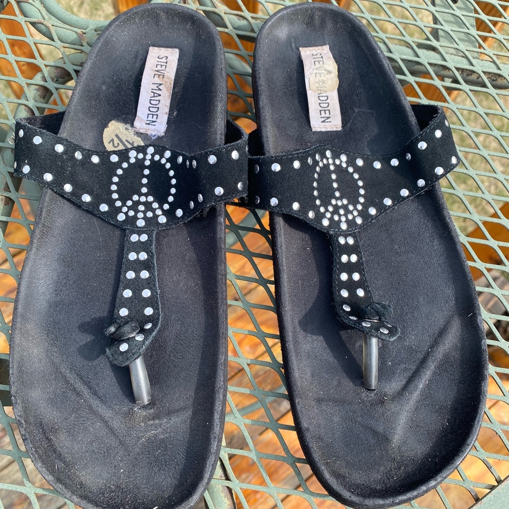 Steve Madden Black Studded Women's Sandals